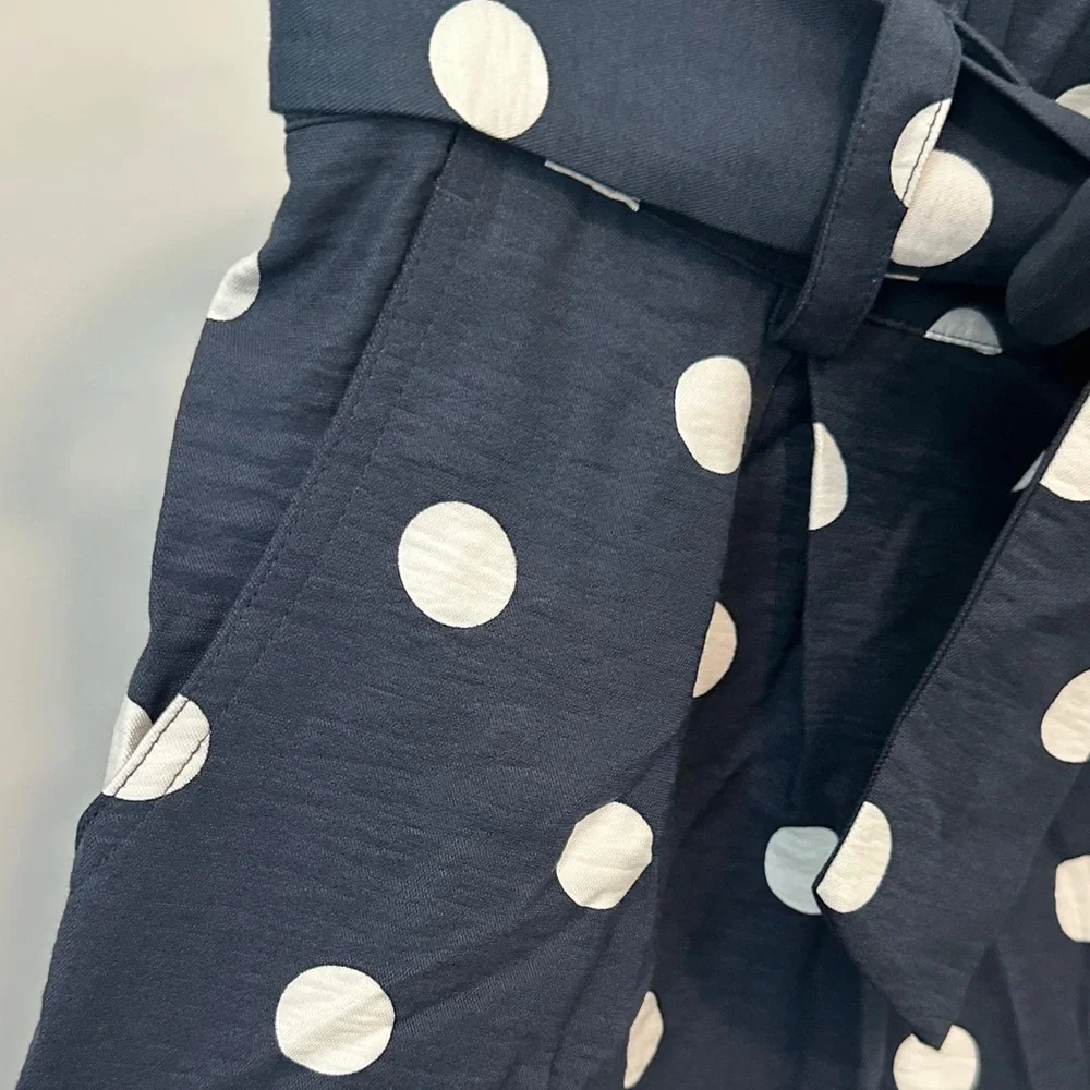 LC Lauren Conrad Navy Polka Dot High Waist Shorts